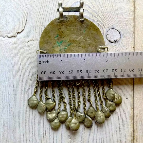 Vintage Boho Afghan pendant! Beautiful quality Turkmen silver or Alpaca silver - Picture 7 of 8